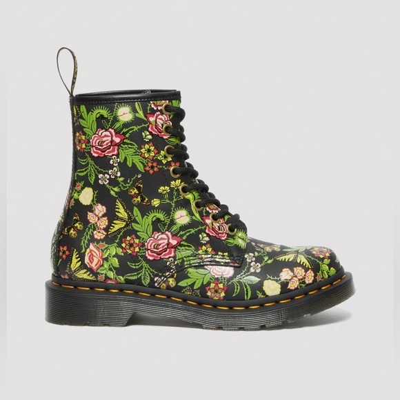 New Dr Martens 1460 WOMEN'S FLORAL BLOOM LEATHER LACE UP BOOTS Size 7 - Picture 5 of 9